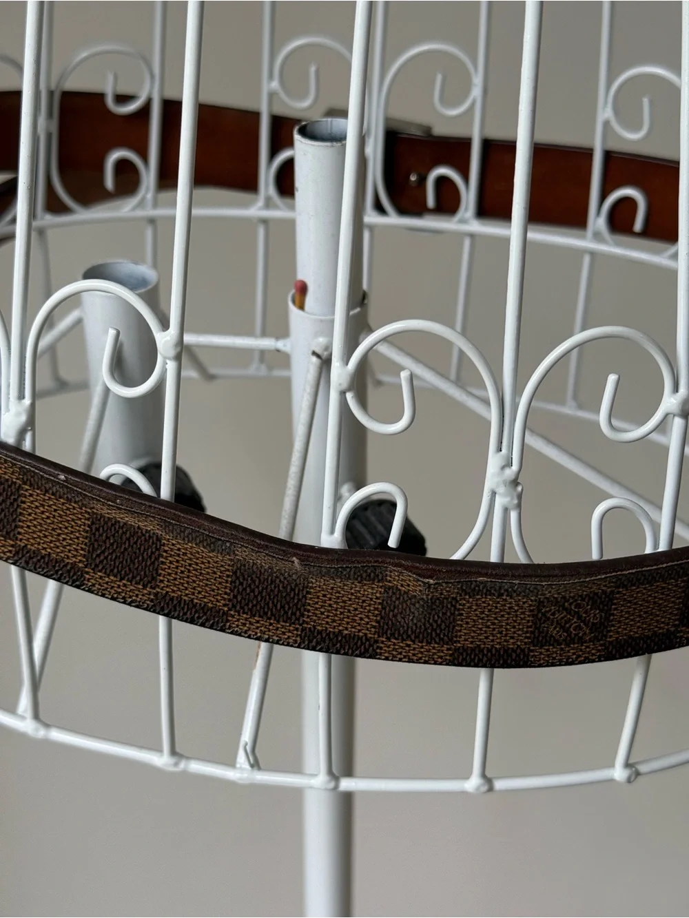 Louis Vuitton Damier Ebene Inventeur Belt Brown Leather 40” x 1”